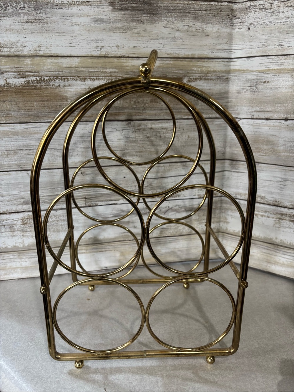 Vintage brass wine holder or hand towel holder